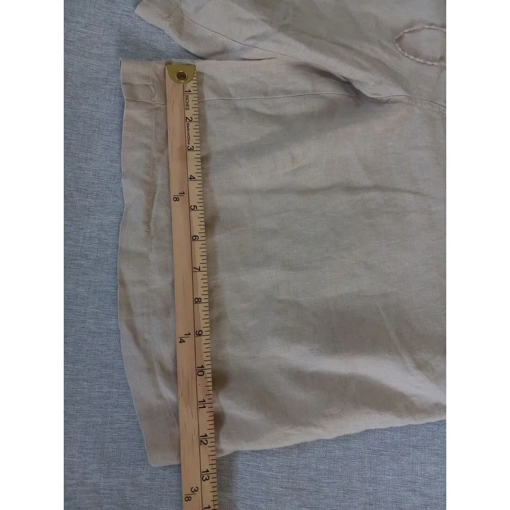 Elements By‎ Arnold Zimberg Men Small Pure Linen Drawstrings Stretch Waist Short - Picture 2 of 10